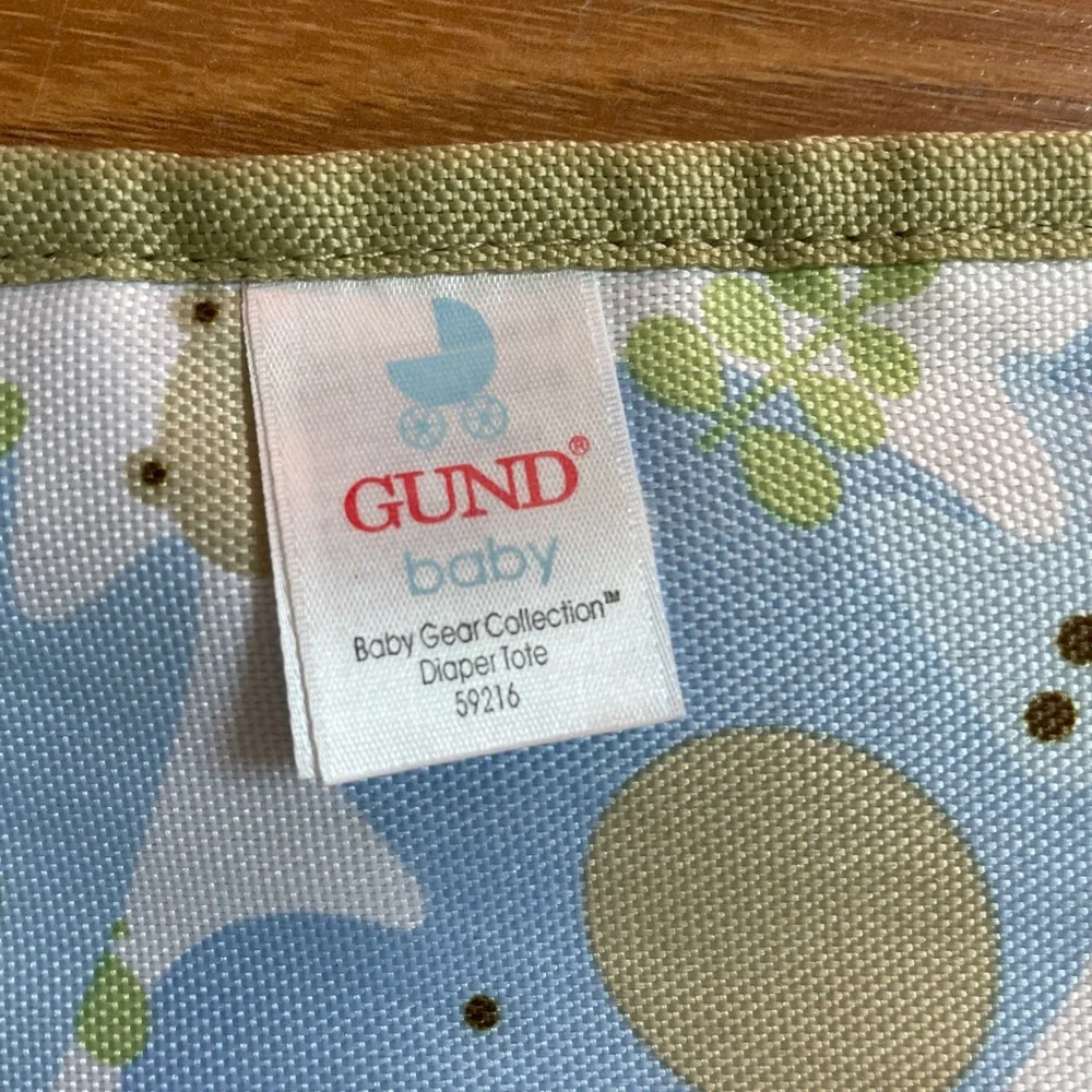 Gund Portable Baby Changing Pad Blue Green Pockets